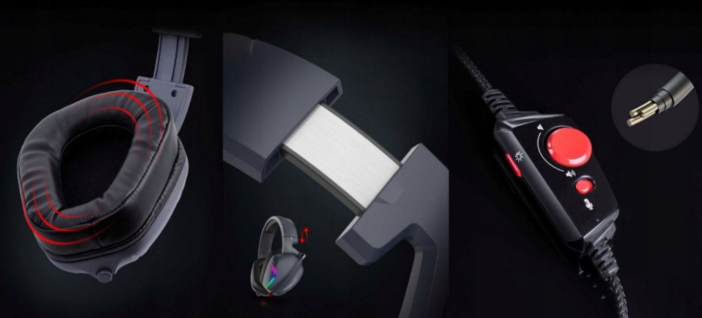 Havit H2019U USB 7.1 RGB - słuchawki, dźwięk przestrzenny, mikrofon