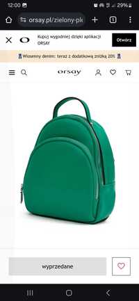 Zielony plecak/ plecaczek Orsay
