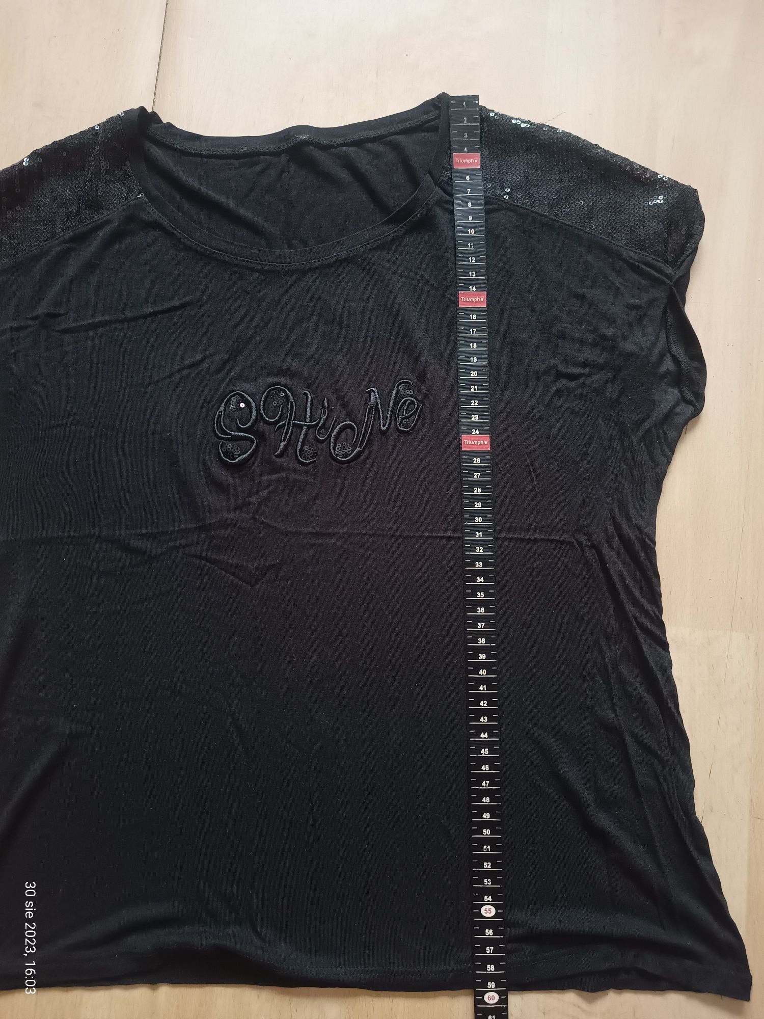 Bluzka bluzeczka T-shirt koszulka damska krótki rękaw cekiny