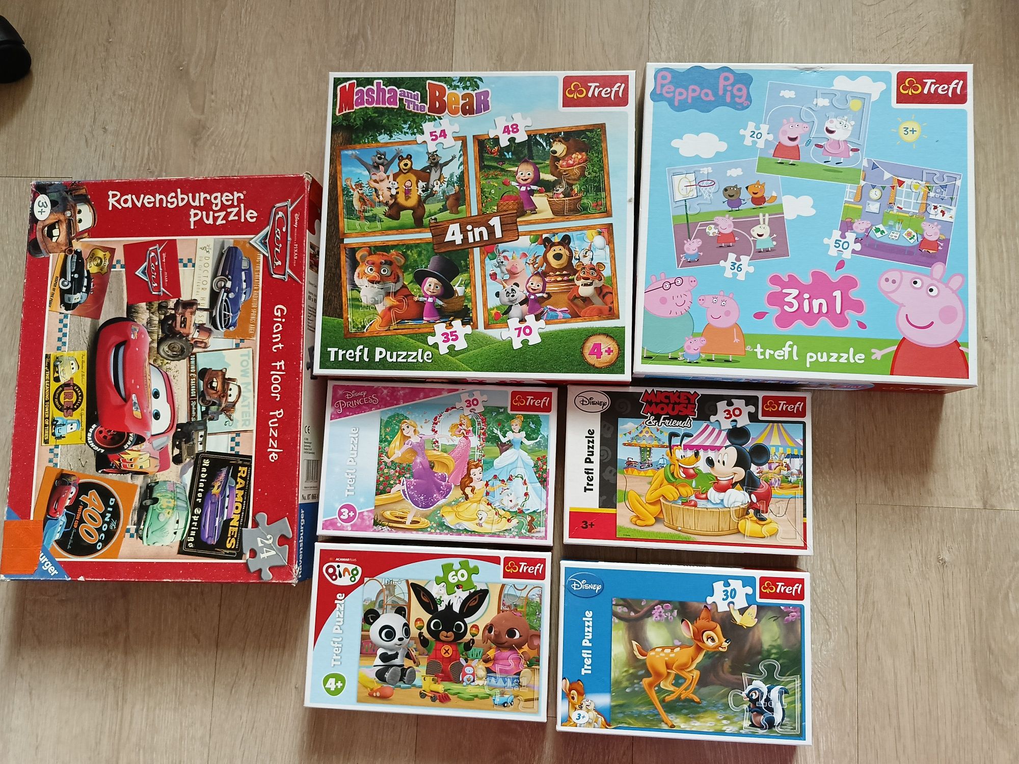 Puzzle Peppa Pig Masza i Niedźwiedź Bing Bambi Disney