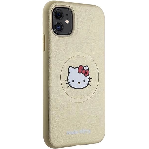 Etui Hello Kitty Leather Kitty Head MagSafe na iPhone 11 / Xr - złote