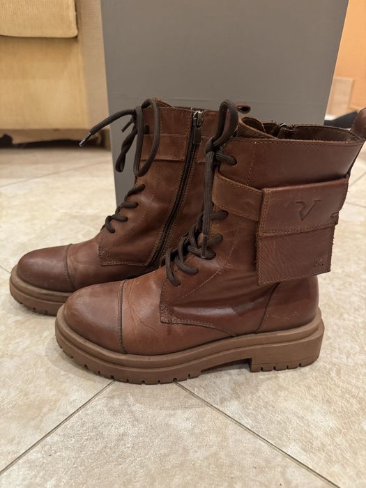 Vitto rossi Женские кожаные зимнии ботинки на байке