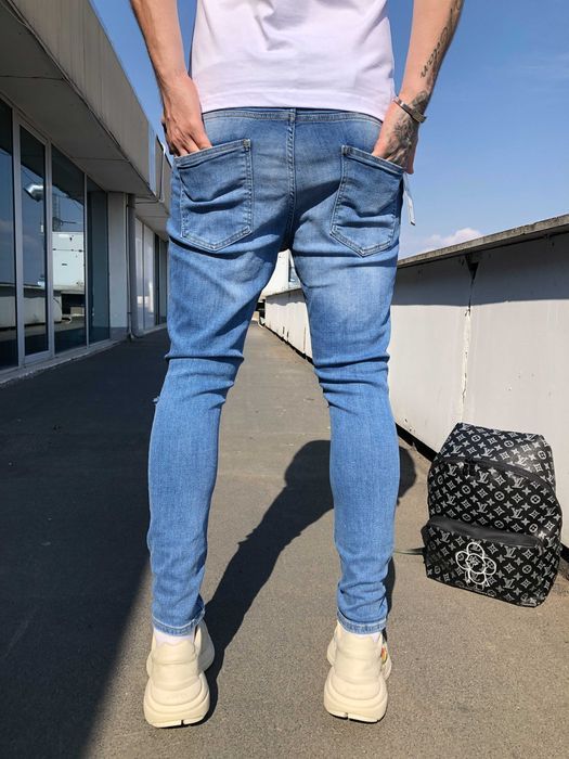 Мужские узкие джинсы Black Island скинни джинсы с молниями d034
