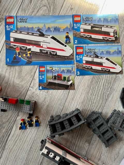 Lego 7897 + 60205 + 60238 Pociąg Pasażerski + dodatkowe tory , train