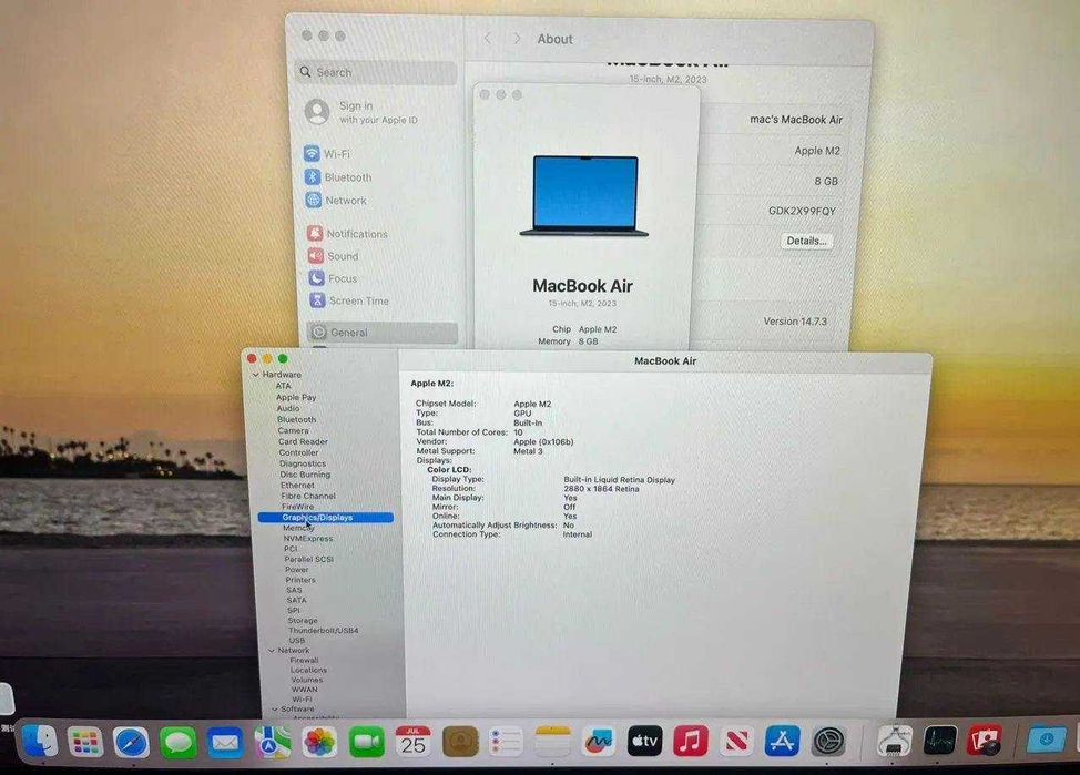 Macbook air 15 m2 midnight 256/8
