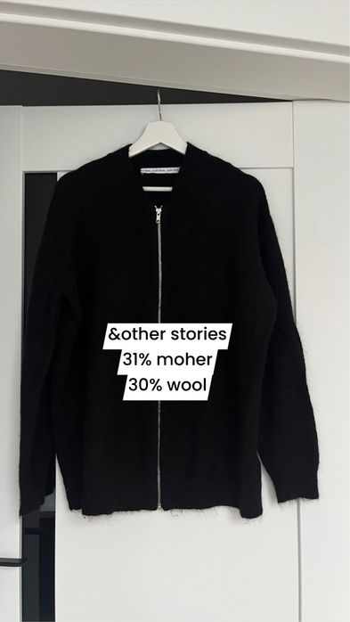 & other stories sweter na suwak moger wełna