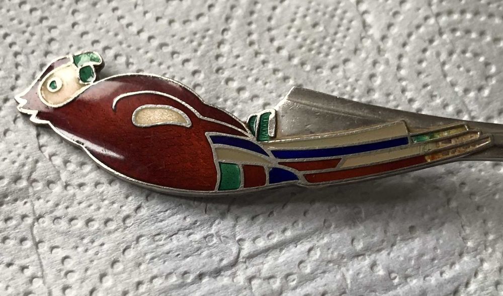 Детская чайная ложка (серебро-916, эмали) - 30,2 г.