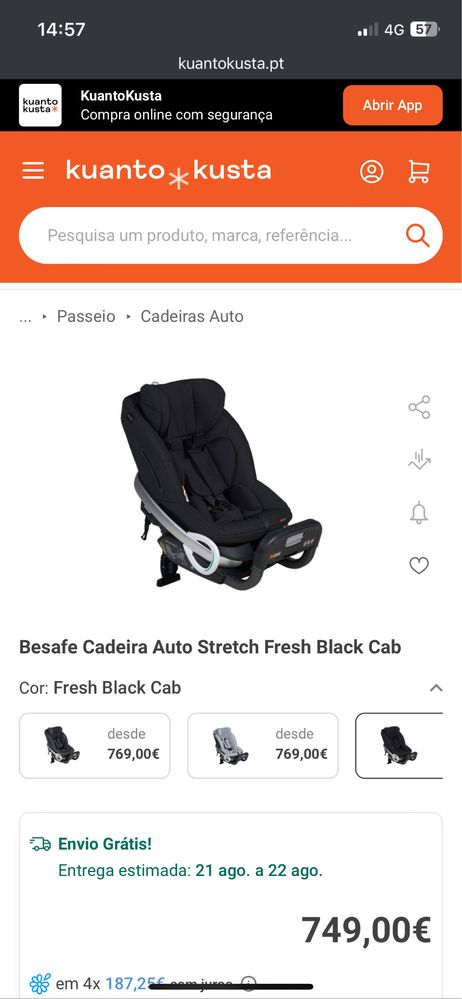 Cadeira auto BeSafe Stretch