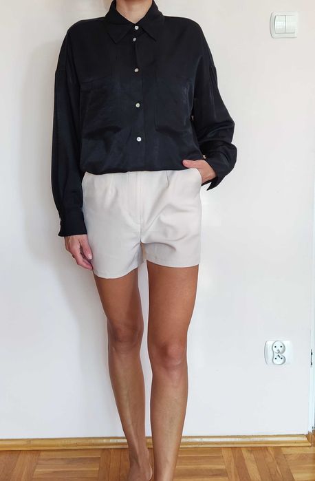 Czarna koszula z długim rękawem, Zara rozmiar oversize S/M/L