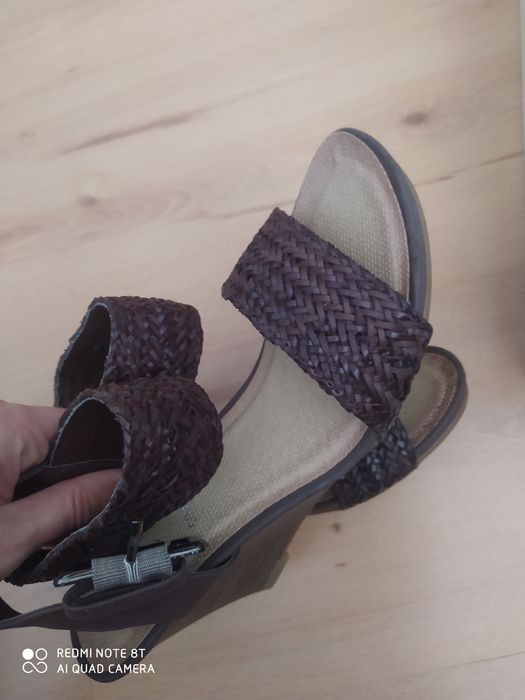Nowe Buty 37 brązowe code sandały sandałki na koturnie