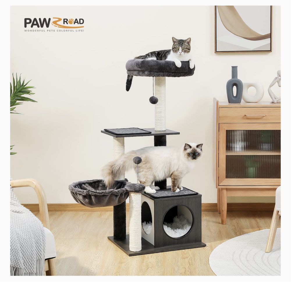 Nowy PAWZ drapak dla kota, 3 poziomy, hamak, 110 cm!