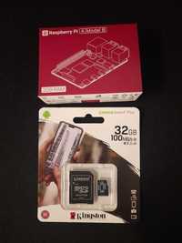 Nowe Raspberry PI 4 B 2GB ramu wraz z nową kartą SD Kingston 32GB