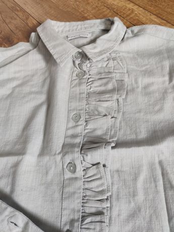 Reserved piękna bawełniana koszula zdobiona falbaną 140 cm