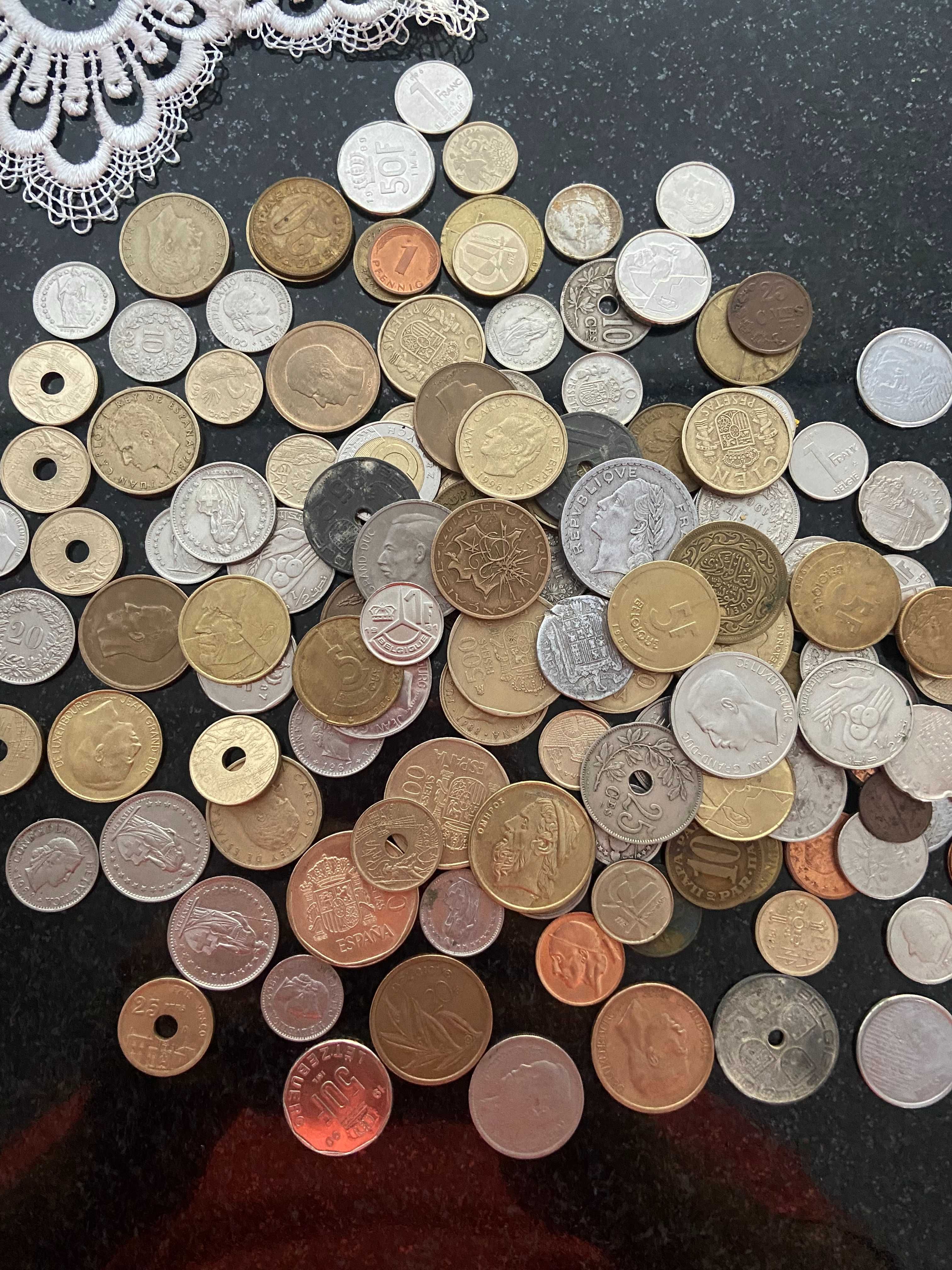 conjunto de moedas antigas