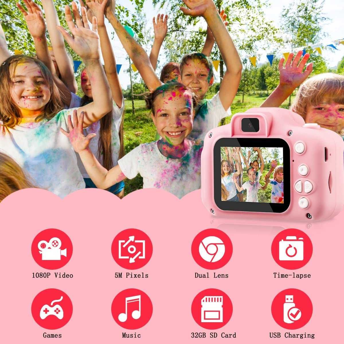 GREPRO Aparat dla dzieci cyfrowy 1080P GRY 32GB 2,0-calowy LCD