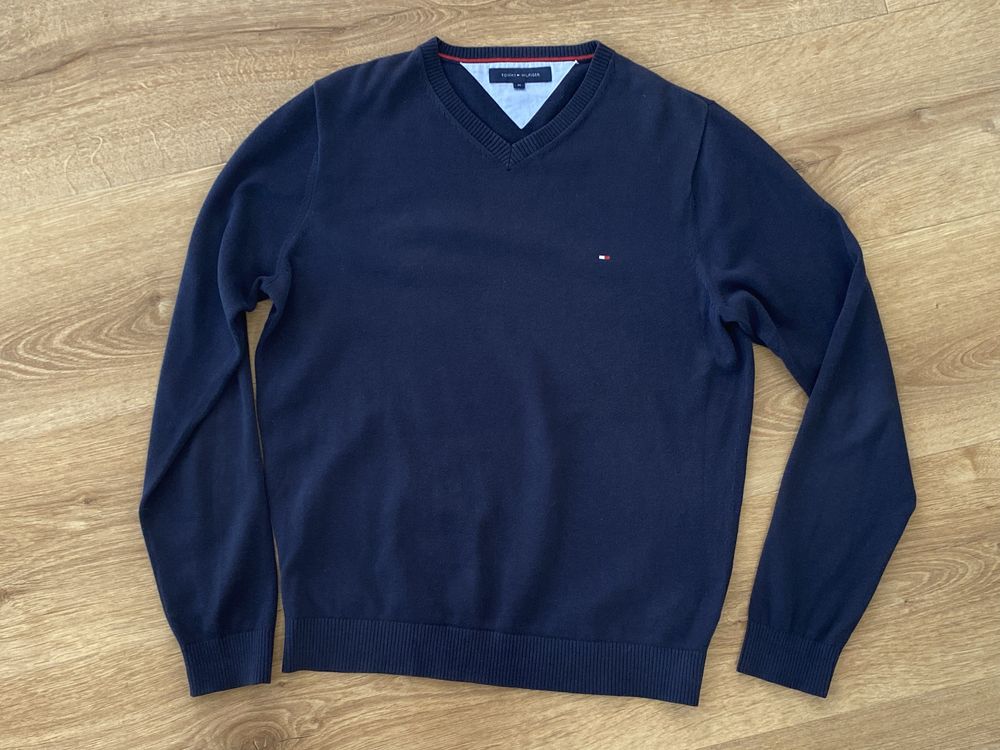 Tommy Hilfiger M sweter męski granat bawełna