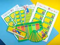 Kit Escolar Super Mario Bros / Etiquetas Autocolantes / Tabuada