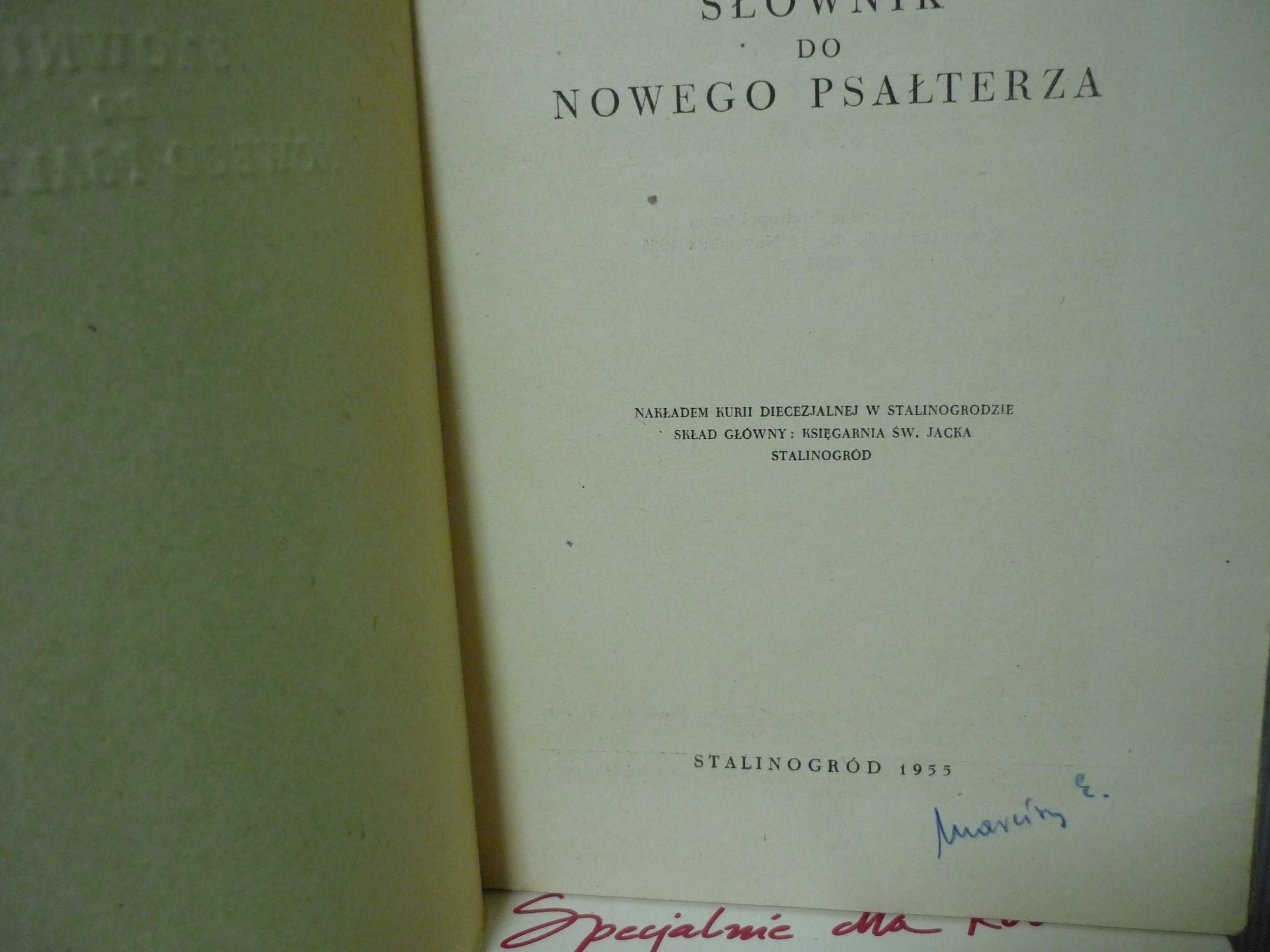 Słownik do Nowego Psałterza , Stalinogród 1955