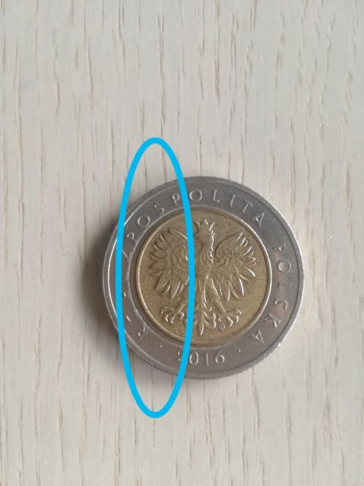 Moneta 5zł destrukt