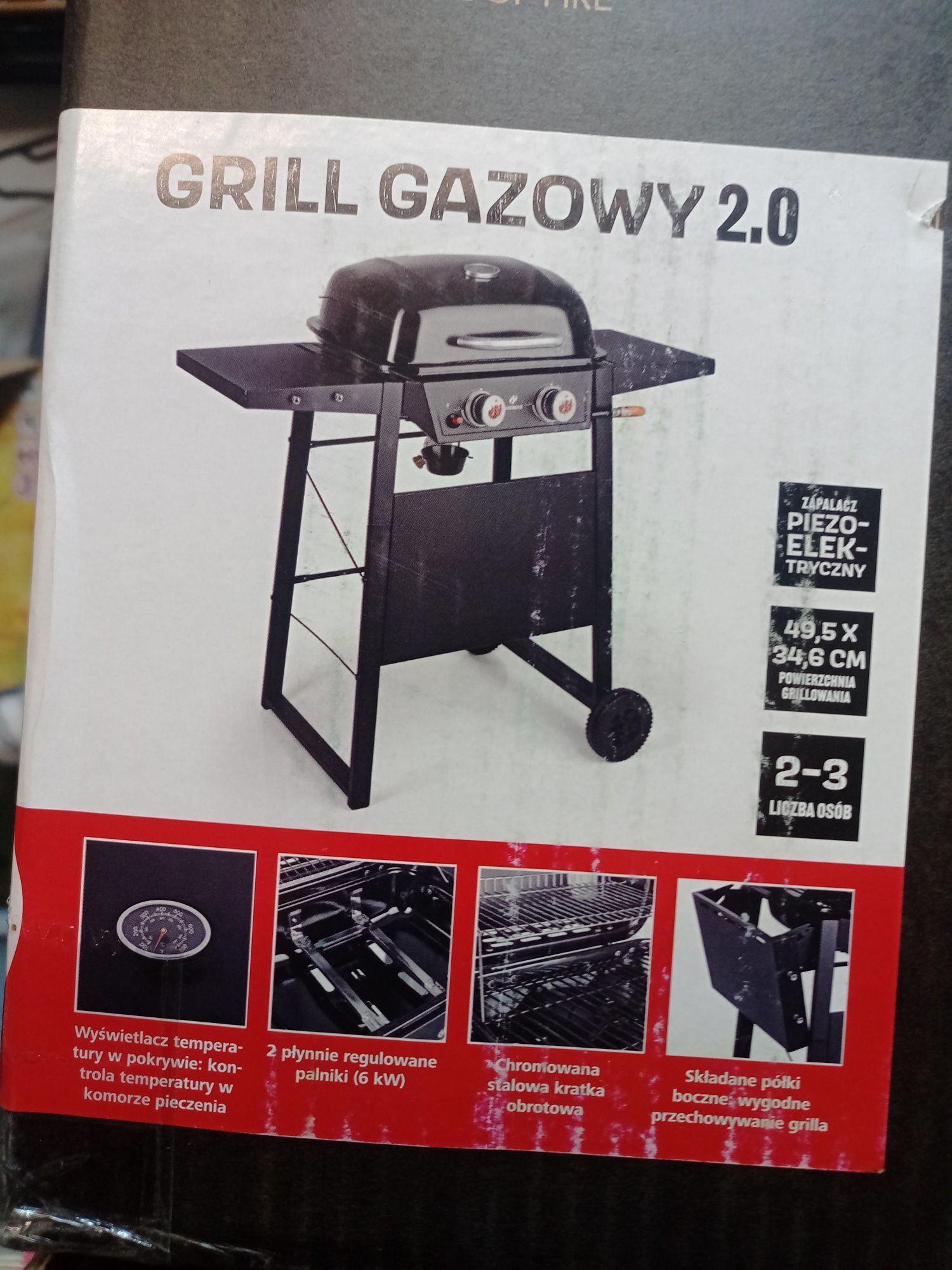 Grill emailowany ! gazowy + wąż z reduktorem