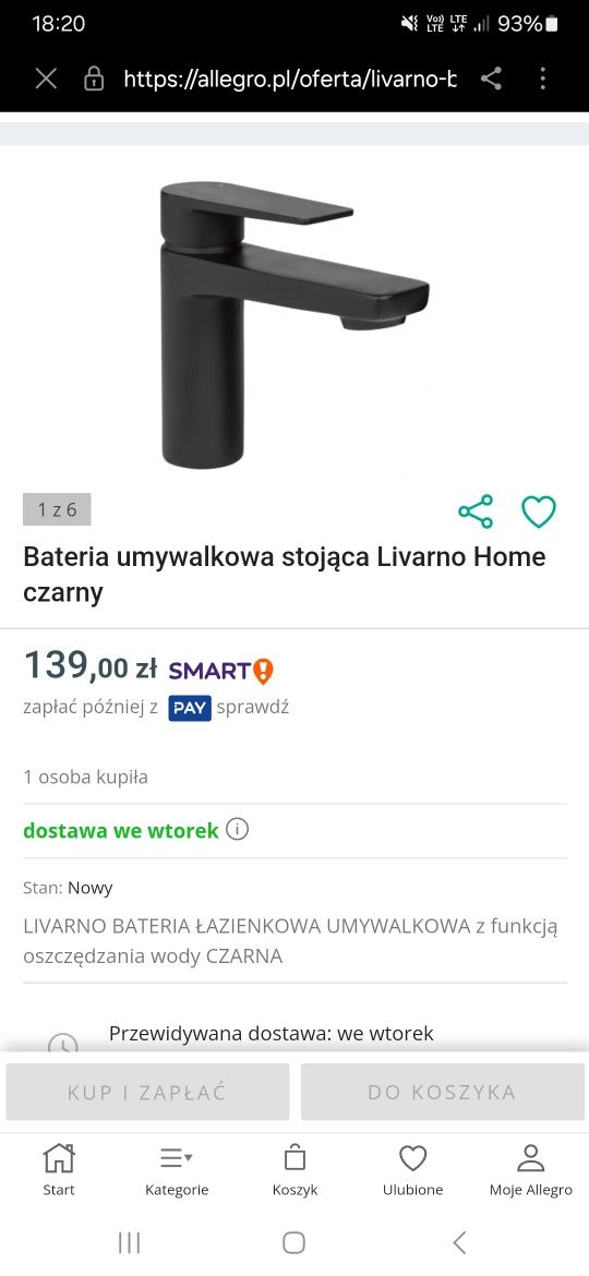 Nowa bateria łazienkowa