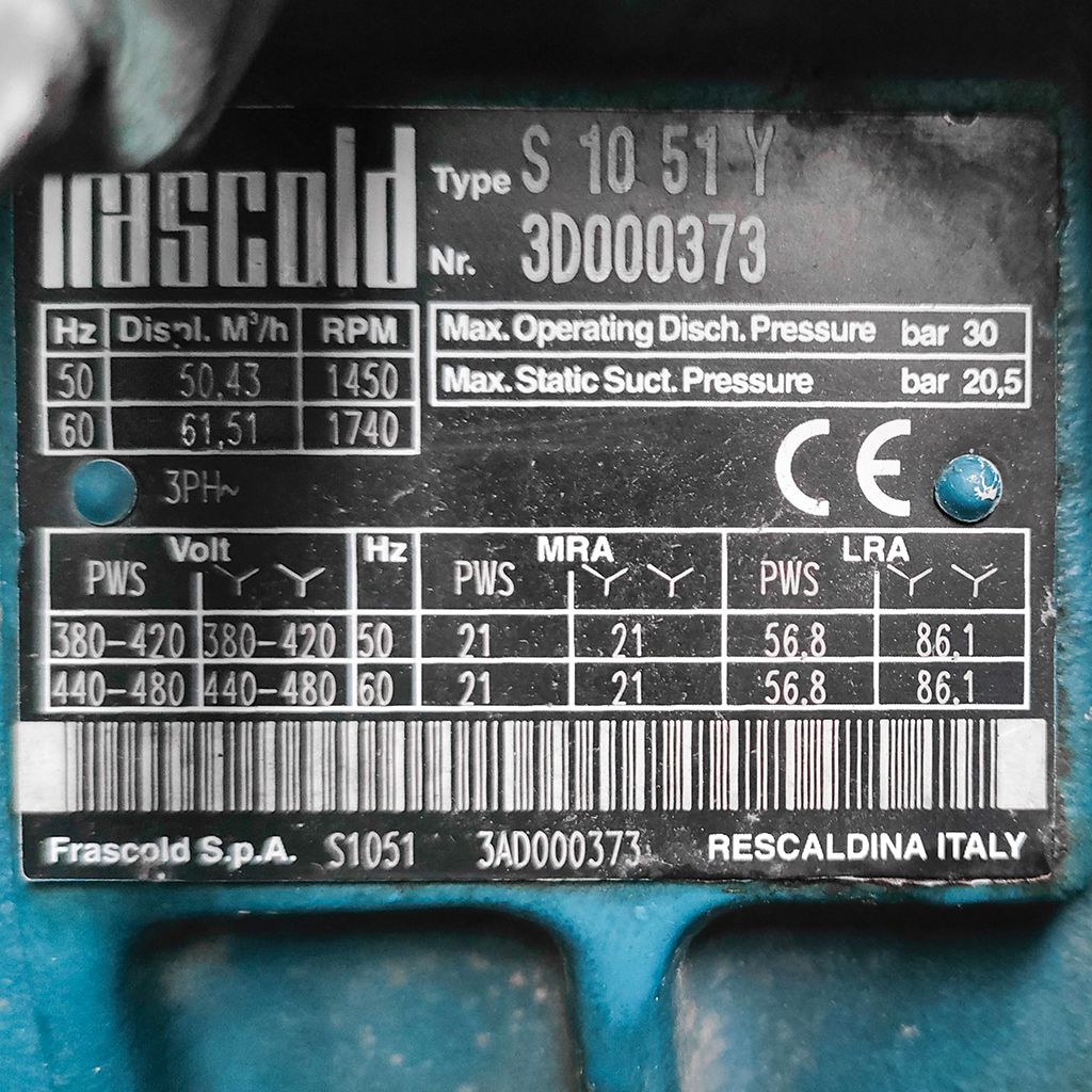 Zestaw sprężarkowy FASCOLD 3x sprężarka S 10 51 Y 3×51 m3/h