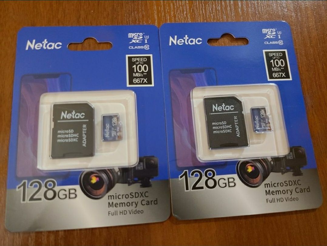 Dyski zewnętrzne. Karta pamięci MicroSDXC 128 GB i 64 GB Netac Class10