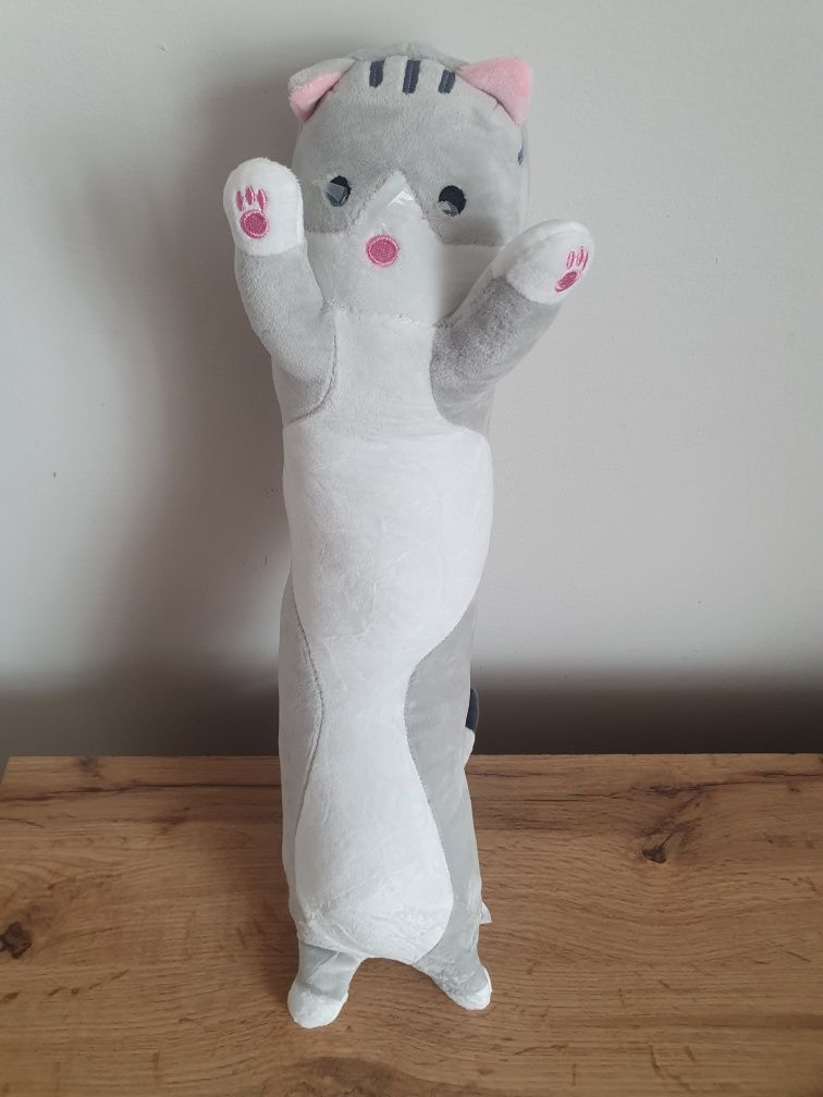 Poduszka długi kot szara 50cm
