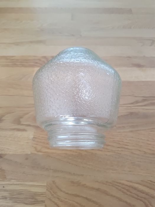 Klosz szklany PRL z gwintem bez uszczelki