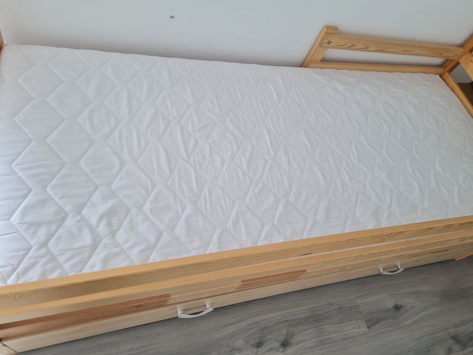 Łóżko 80x190 z szufladą i materacami