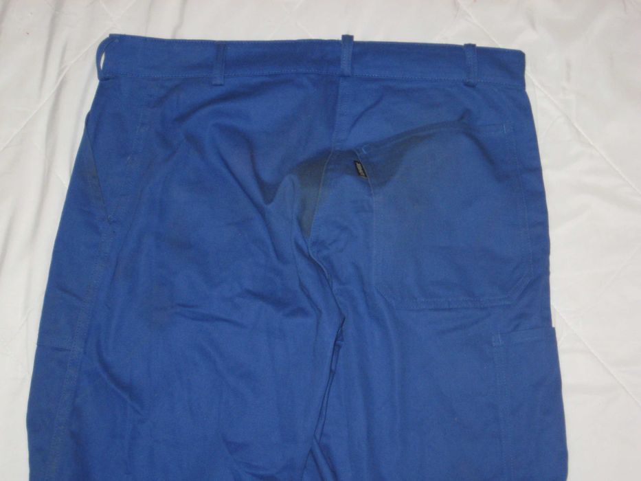 spodnie Uvex robocze niebieskie proste 48 4 kieszenie bawełna