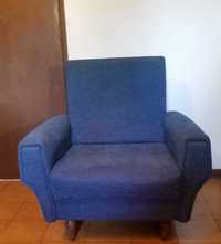 Conjunto de  2 sofás individuais de tecido azul