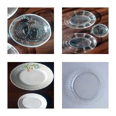 Półmiski 4szt.+szklana salaterka i talerz.