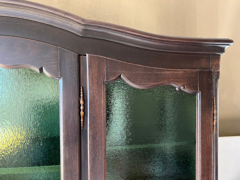 Dębowa biblioteczka serwantka bieliźniarka witryna ludwik antyki