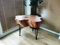 stolik kawowy plaster drewna