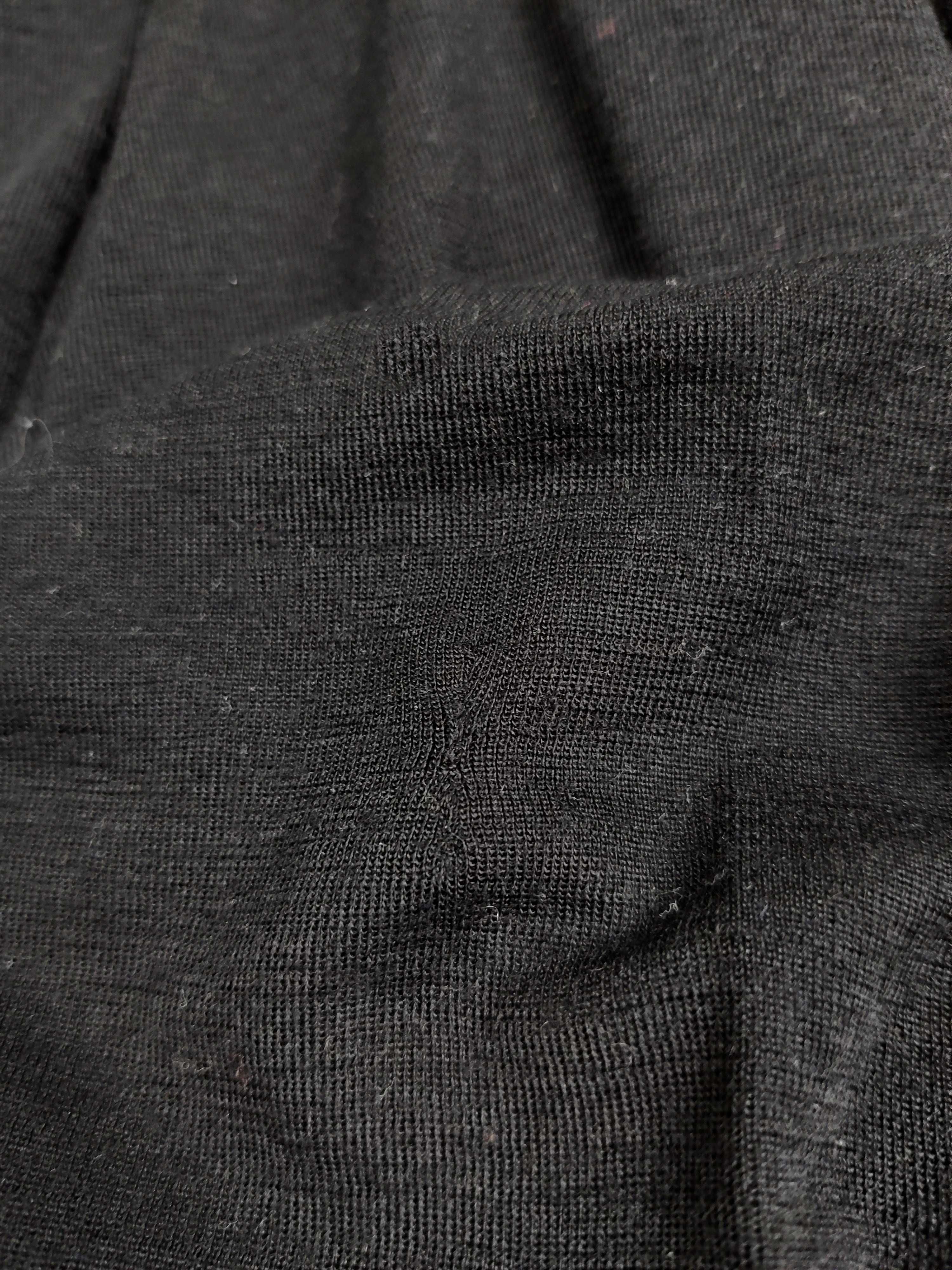 Janus czarna bluzka z wzorkiem merino jedwab 150 cm