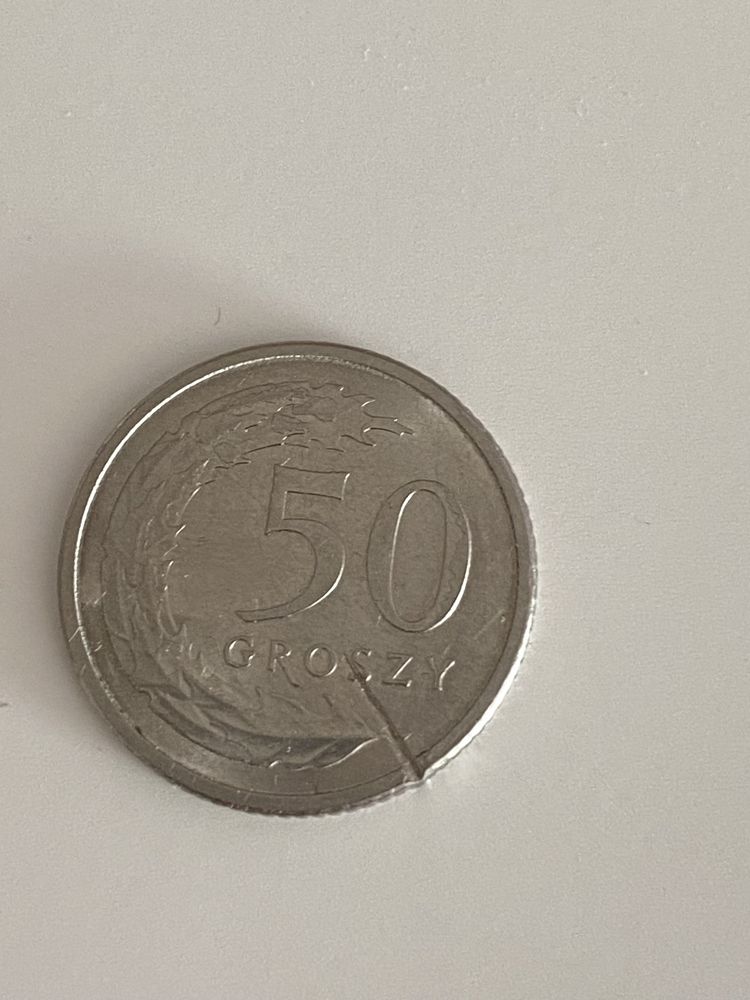 Moneta 50 groszy 2022 z destruktem