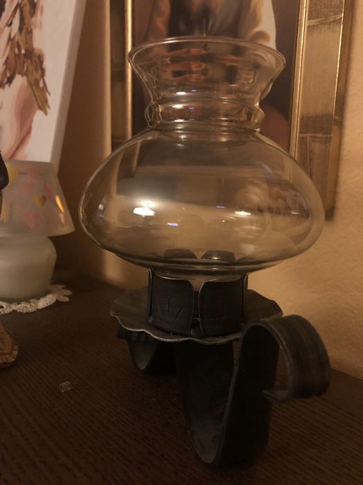 Lampa naftowa stara  swiecznik tealight stara
