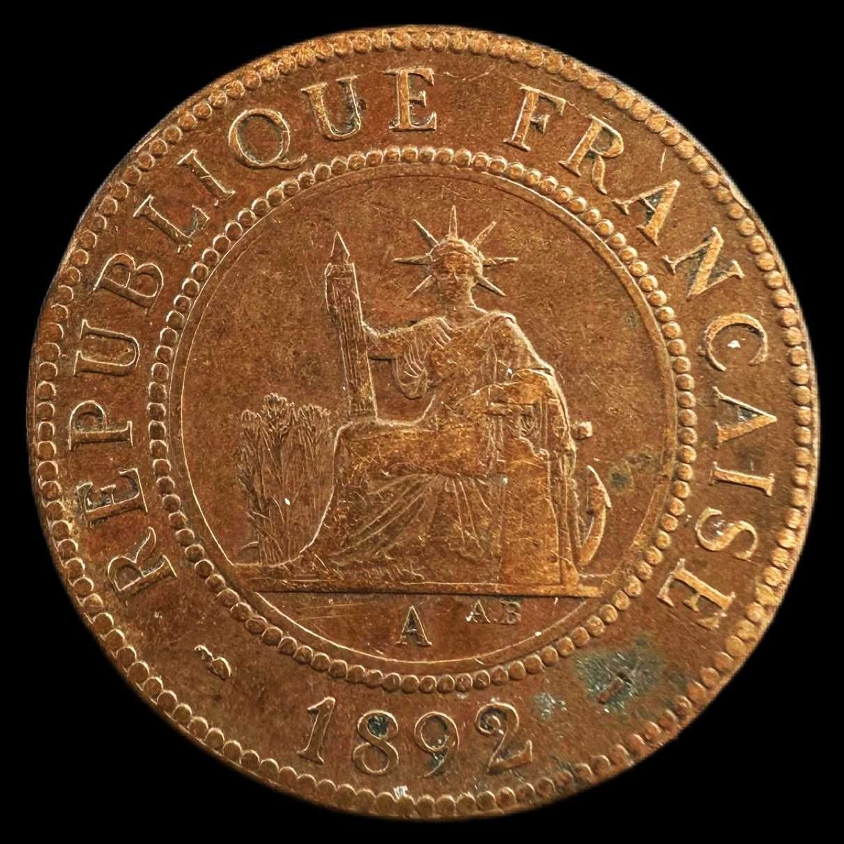 Moeda de 1 Cent - 1892 - Indochina Francesa