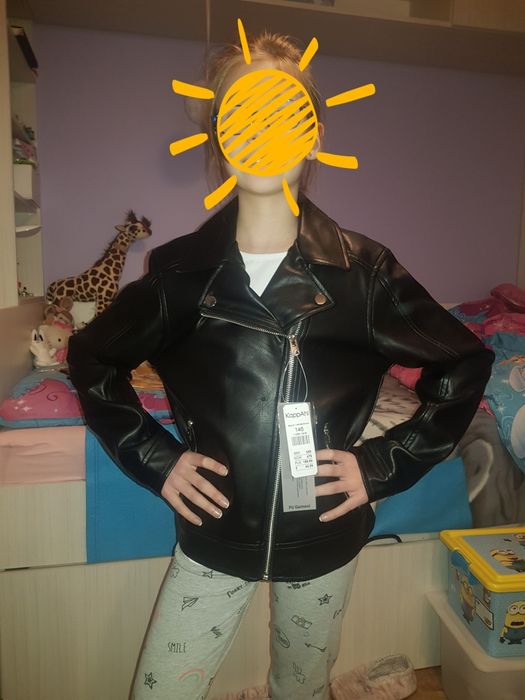 KappAhl  czarna kurtka ramoneska 146 cm