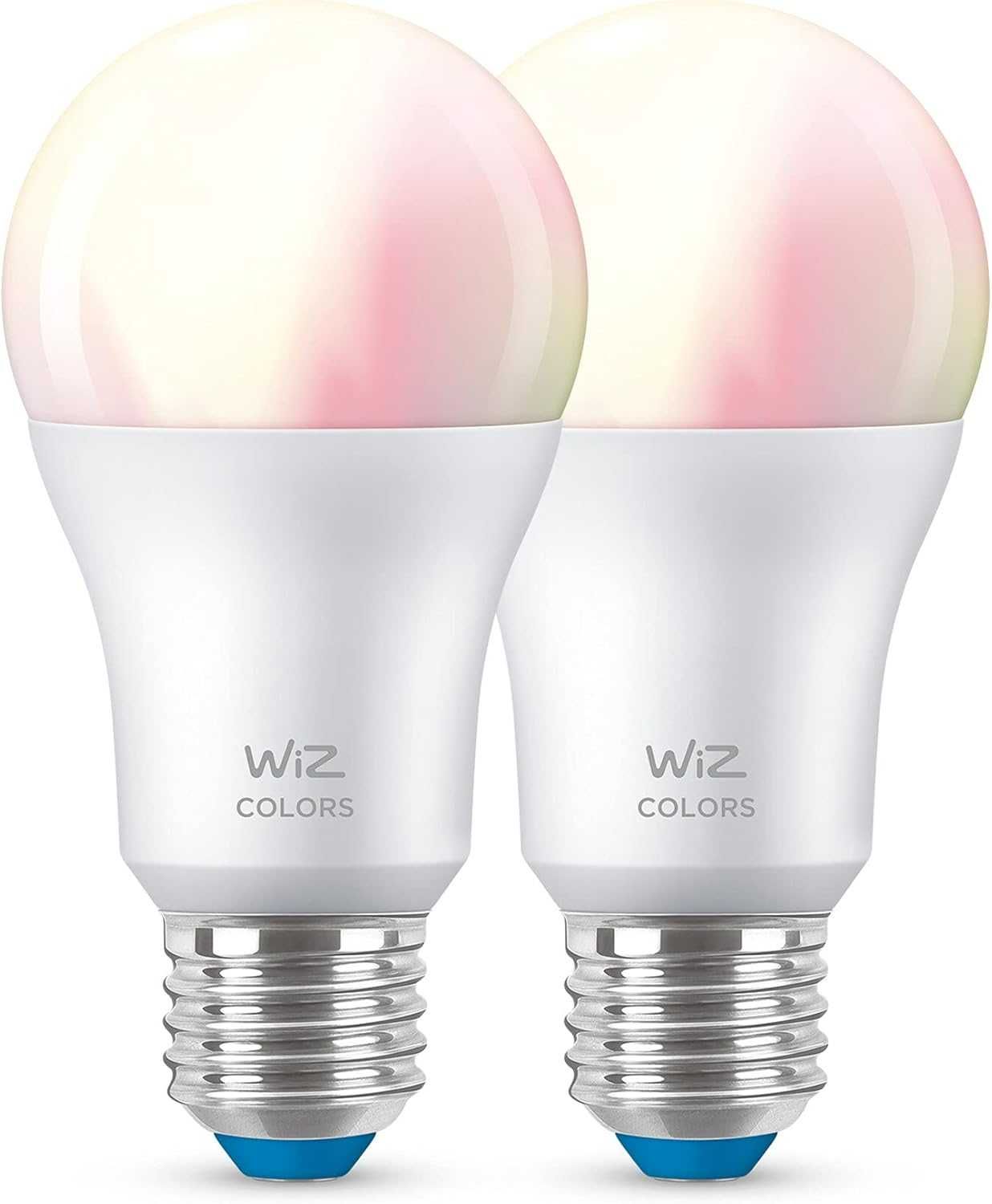 Pack 2 Lâmpadas Inteligentes WiZ Led RGB + Branco – E27, 60W Novo