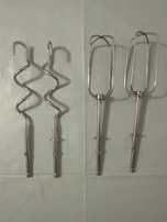 4 acessórios para batedeira inox-2 ganchos p/amassar,2 batedores-18cm