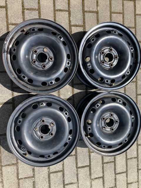 Felgi stalowe VW Polo Fabia Ibiza 15 cali 5x100 et43 6x15 57,1 komplet