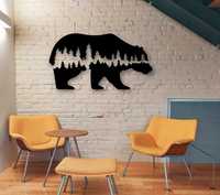 Stalowy dekor ścienny dekoracja obraz- jeleń lis niedźwiedź wilk roz.L