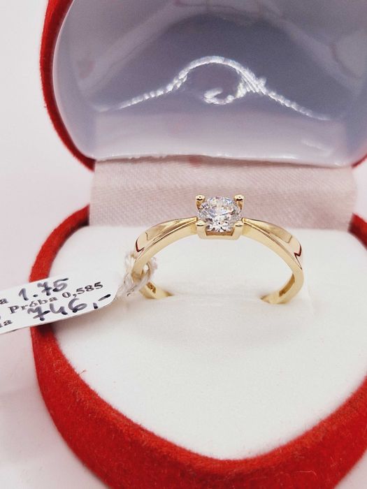 Nowy Złoty Pierścionek pr.585 (14K) Zaręczynowy!