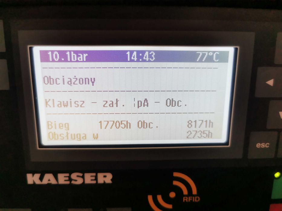2018r 15kw Sprężarka śrubowa 2300L/min KAESER SK25 +OSUSZACZ KOMPLET