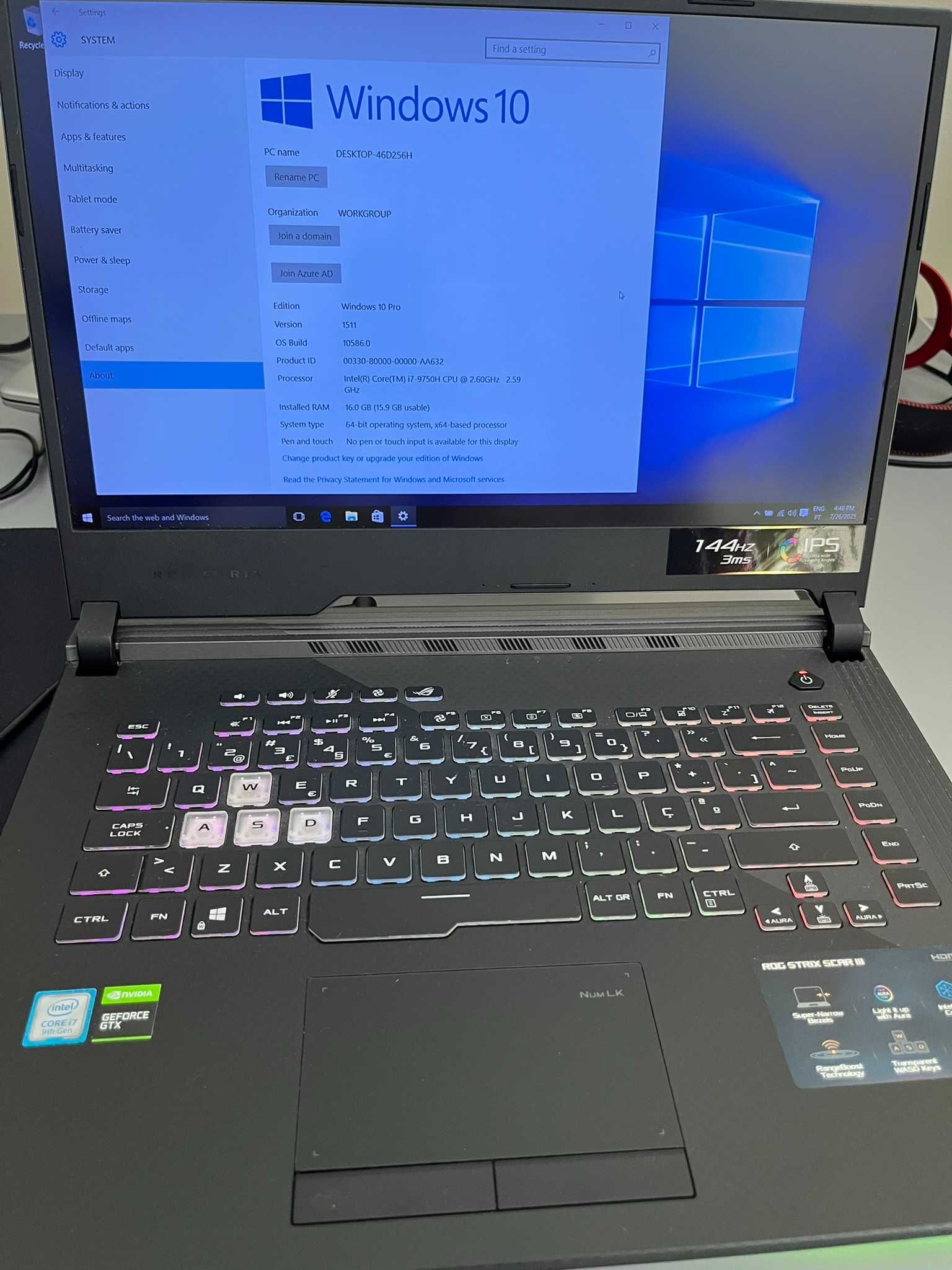 Asus Rog Strix SCAR III G531G