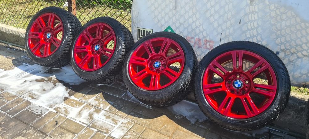felgi alufelgi aluminowe 8x17 et34 mpakiet e90 e46 red piekne malowane
