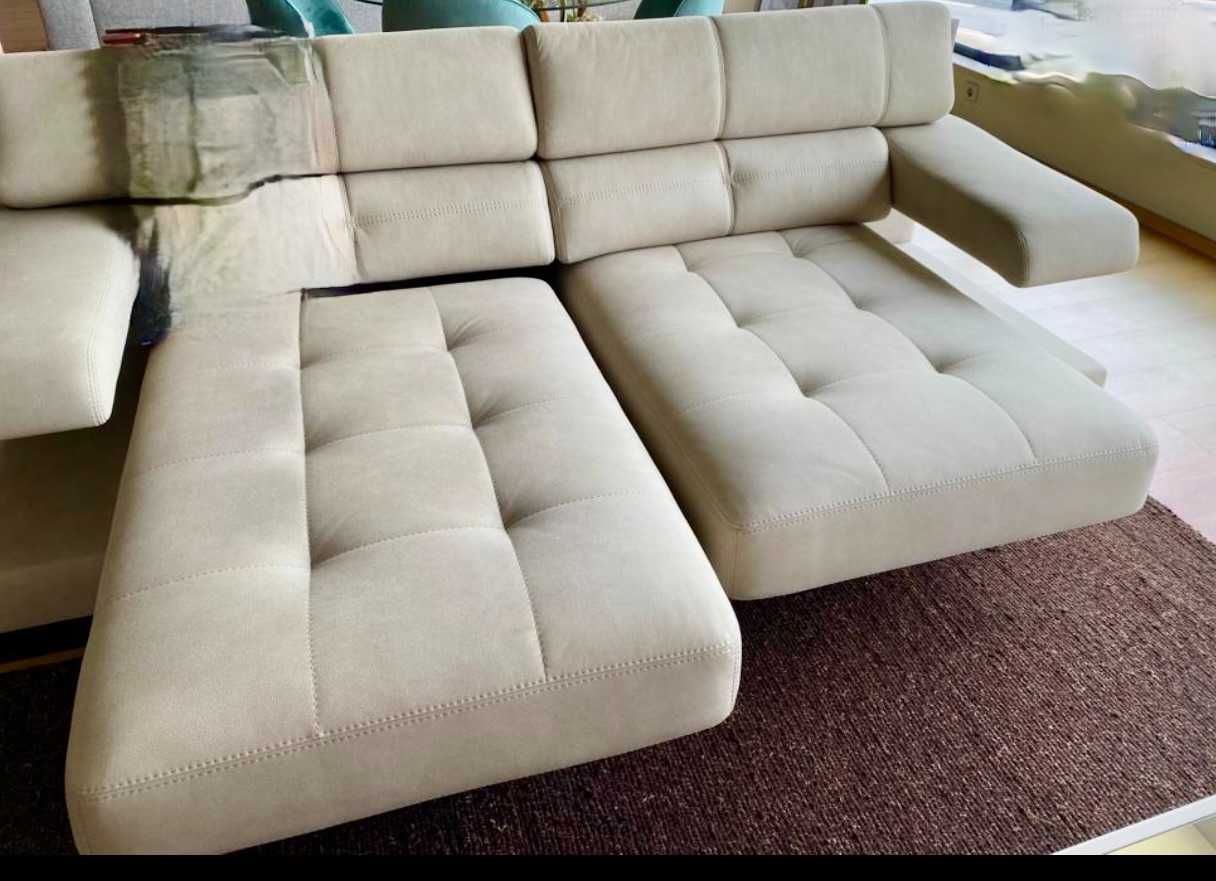 Sofá duplo chaise long em tecido