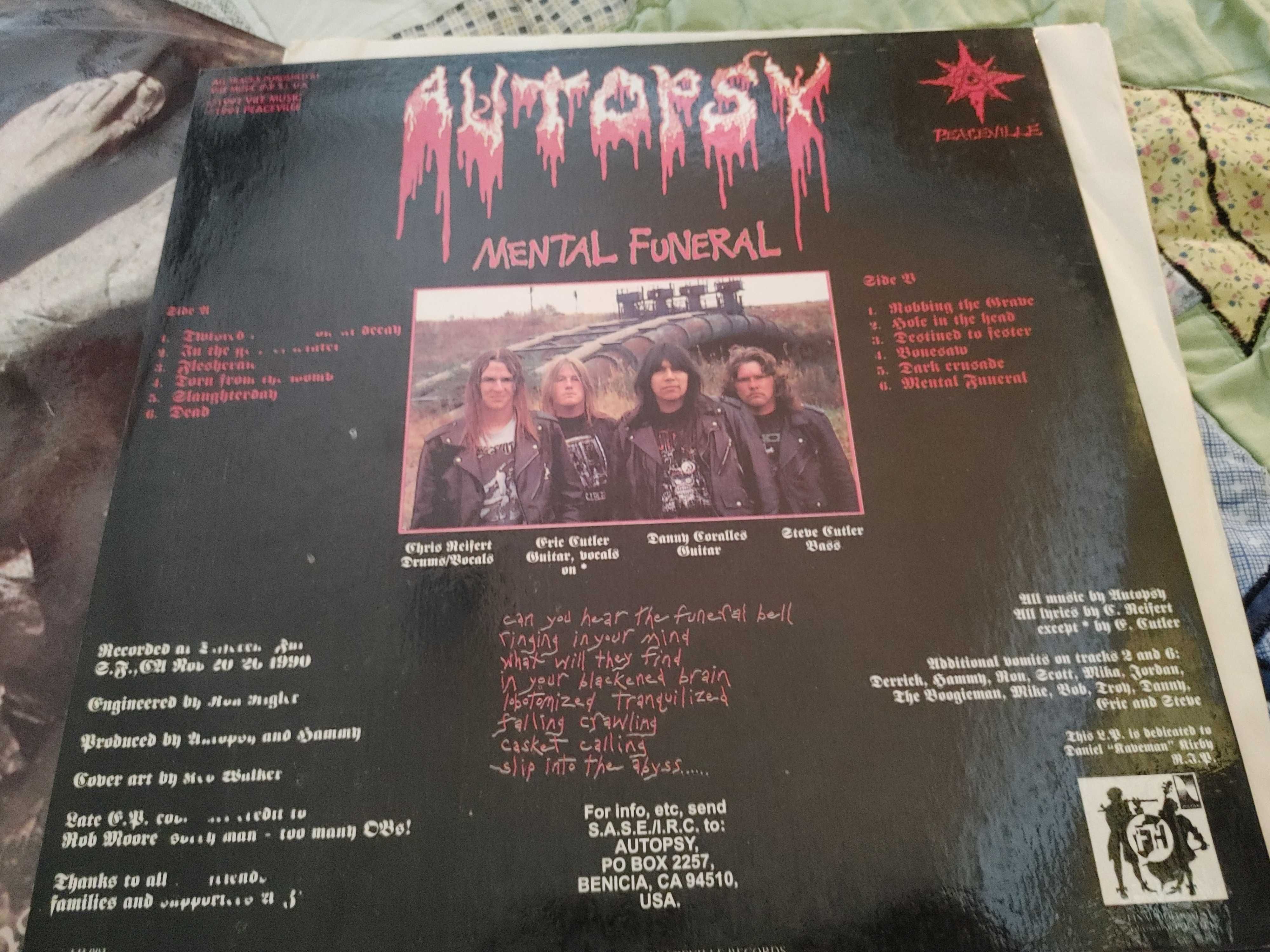 Autopsy ‎– Mental Funeral Death Metal Vinyl